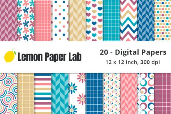 Download Sunset Geometric Digital Paper - Geometric digital paper Collection