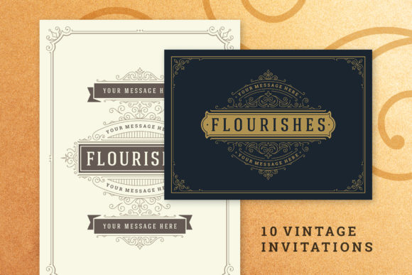 Download 10 Vintage Ornament Invitations - Premium Resources