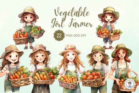Download Farmer Vegetable Cute Girl Sublimation - Vegetable Collection