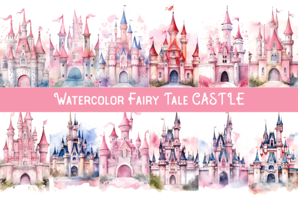 Download Watercolor Fairy Tale Castle Sublimation - Premium Resources