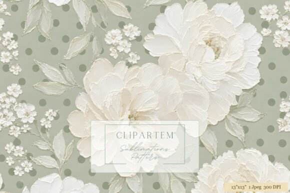 Download White Peony Sage Green Dot Pattern - Dot pattern Collection